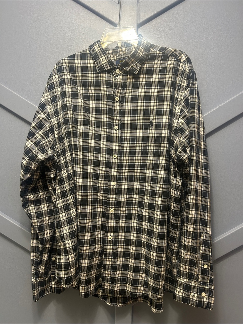 Polo by Ralph Lauren Black and White Plaid Button-Down Shirt